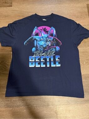Blue Beetle Neon Synthwave Graphic Tee XL